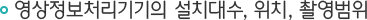 영상정보처리기기의 설치대수, 위치, 촬영범위
