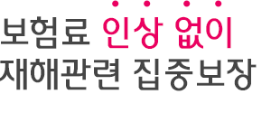 보험료 인상 없이 재해관련 집중보장