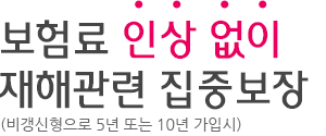 보험료 인상 없이 재해관련 집중보장