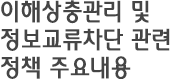 이해상충관리 및 정보교류차단 관련 정책 주요내용
